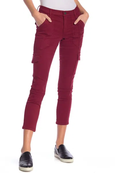 Joie High-rise Skinny Cargo Pants In Burgundy