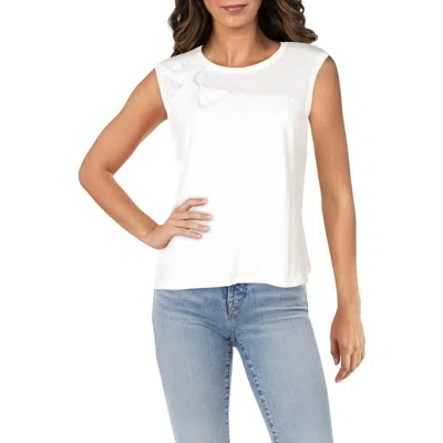 Joie Hillhurst Womens Twist Front Knit Tank Top In White