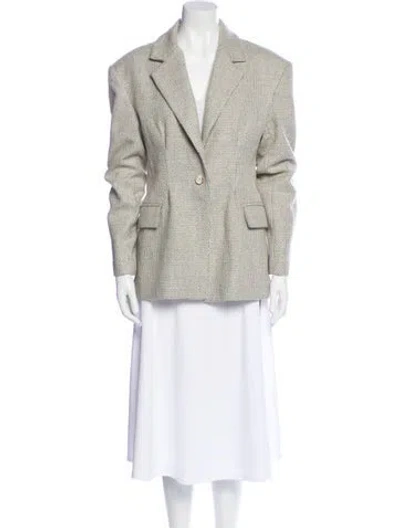 Pre-owned Joie Houndstooth Print Blazer In Neutral