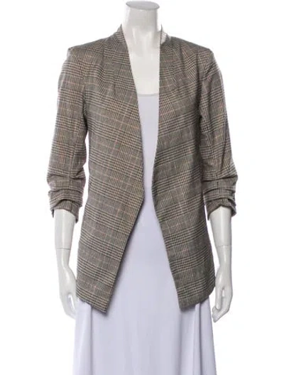 Pre-owned Joie Houndstooth Print Evening Jacket In Gray