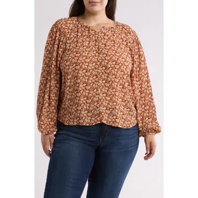 Joie Jenny Floral Woven Top In Umber Multi