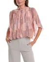 Joie Joya Silk Blouse In Pink