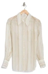 Joie Keeley Stripe Silk & Cotton Button-up Shirt In Boa