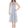 Joie Kenzie Womens Mixed Media Linen Midi Dress