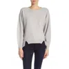 Joie Kyren Wool Round Neck Pullover High Low Sweater In Gray In Grey