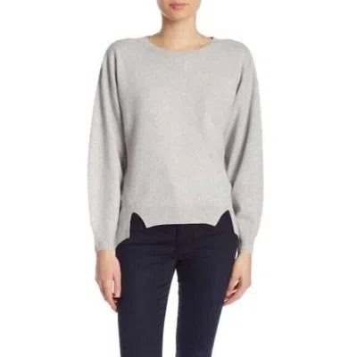 Joie Kyren Wool Round Neck Pullover High Low Sweater In Gray In Grey