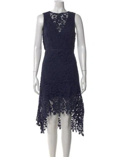 Pre-owned Joie Lace Pattern Midi Length Dress In Blue