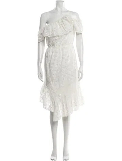 Pre-owned Joie Lace Pattern Midi Length Dress In Neutral