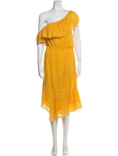 Pre-owned Joie Lace Pattern Midi Length Dress W/ Tags In Yellow