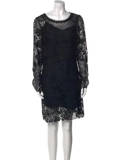 Pre-owned Joie Lace Pattern Mini Dress In Black