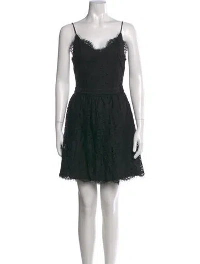 Pre-owned Joie Lace Pattern Mini Dress In Black
