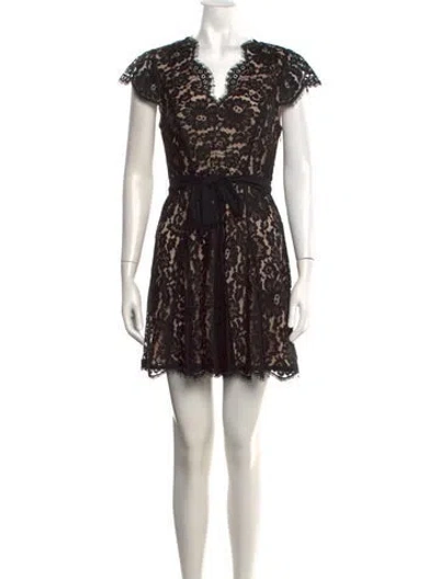 Pre-owned Joie Lace Pattern Mini Dress In Black/neutrals