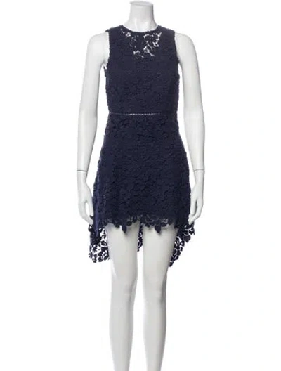Pre-owned Joie Lace Pattern Mini Dress In Blue