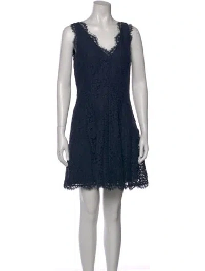 Pre-owned Joie Lace Pattern Mini Dress In Blue
