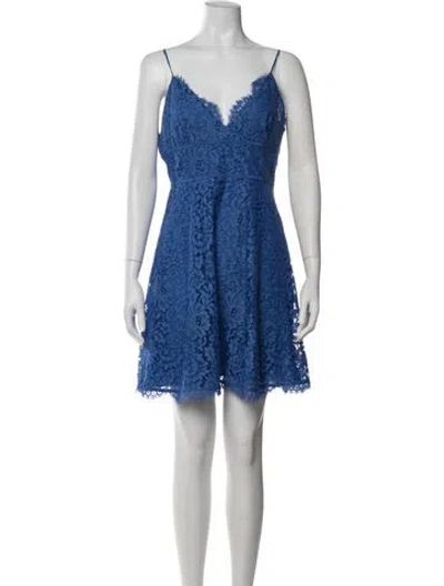 Pre-owned Joie Lace Pattern Mini Dress In Blue