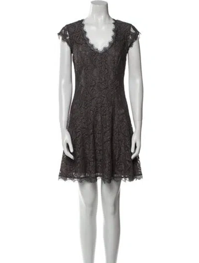 Pre-owned Joie Lace Pattern Mini Dress In Gray