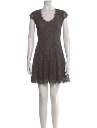 Pre-owned Joie Lace Pattern Mini Dress In Gray