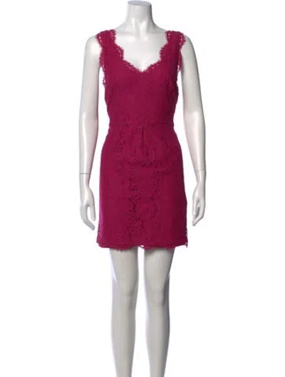 Pre-owned Joie Lace Pattern Mini Dress In Pink
