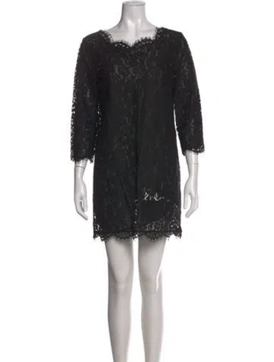 Pre-owned Joie Lace Pattern Mini Dress W/ Tags In Black