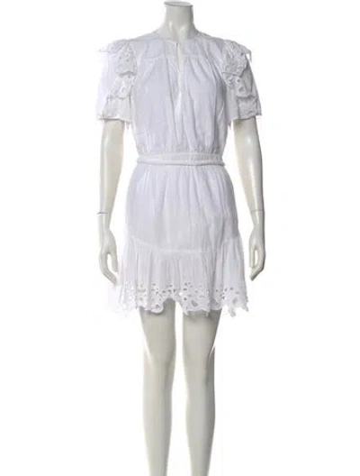Pre-owned Joie Lace Pattern Mini Dress In White