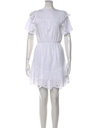 Pre-owned Joie Lace Pattern Mini Dress In White