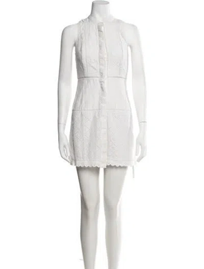 Pre-owned Joie Lace Pattern Mini Dress In White