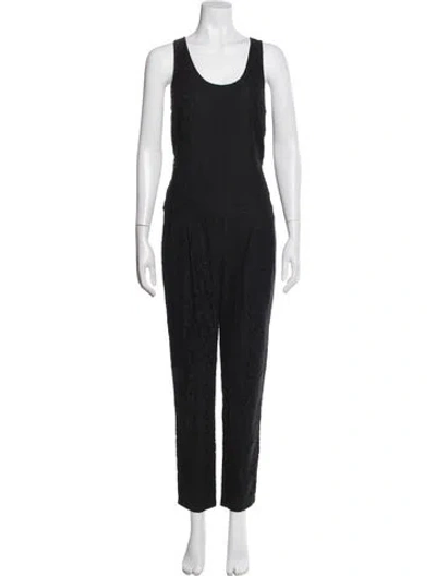 Pre-owned Joie Lace Scoop Neck Jumpsuit In Black