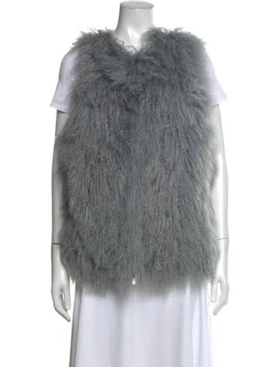 Pre-owned Joie Lamb Fur Vest In Grey