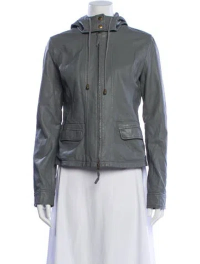 Pre-owned Joie Lamb Leather Jacket In Gray