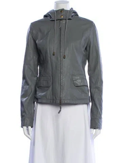 Pre-owned Joie Lamb Leather Jacket In Gray