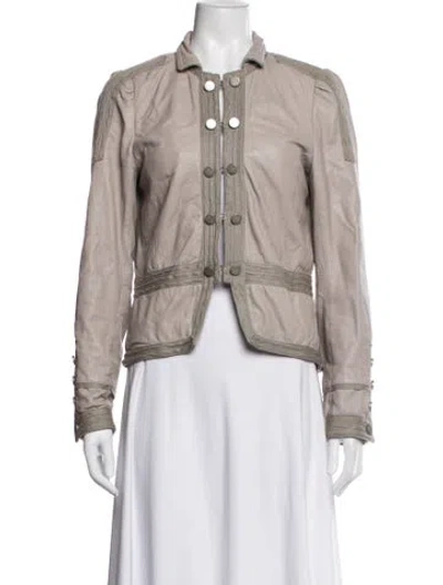 Pre-owned Joie Lamb Leather Jacket In Grey