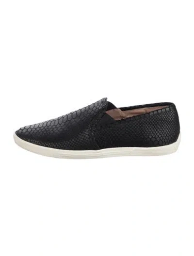 Pre-owned Joie Leather Animal Print Loafers In Black