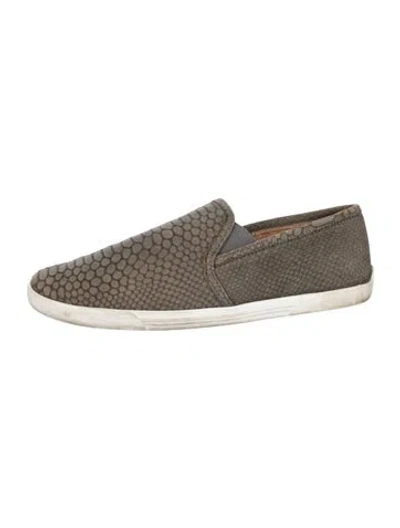 Pre-owned Joie Leather Animal Print Sneakers In Brown