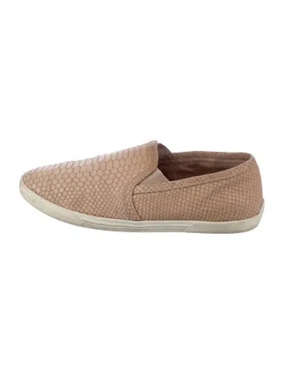 Pre-owned Joie Leather Animal Print Sneakers In Neutrals