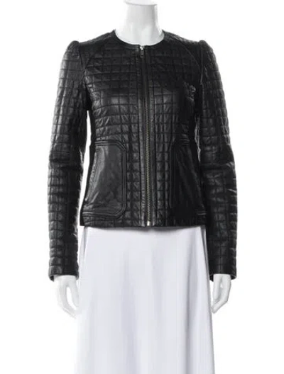 Pre-owned Joie Leather Biker Jacket In Black