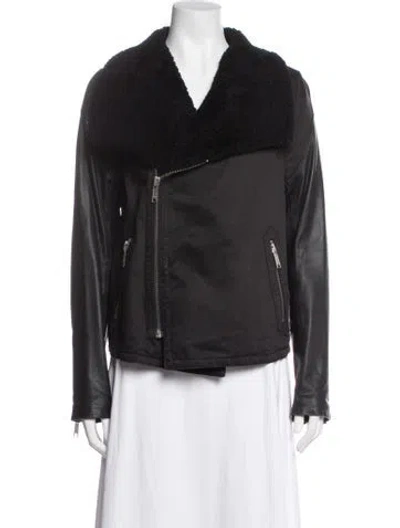 Pre-owned Joie Leather Biker Jacket In Black