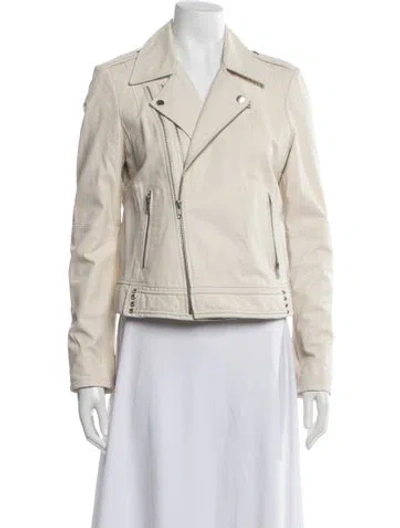 Pre-owned Joie Leather Biker Jacket W/ Tags In Neutral