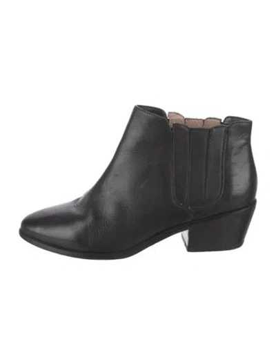 Pre-owned Joie Leather Chelsea Boots In Black