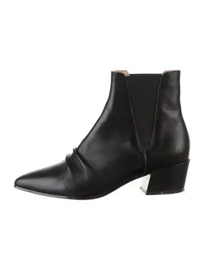 Pre-owned Joie Leather Chelsea Boots In Black