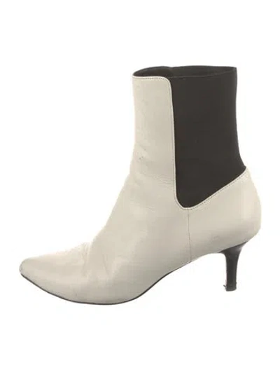 Pre-owned Joie Leather Chelsea Boots In White