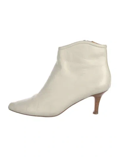 Pre-owned Joie Leather Colorblock Pattern Boots In Neutral
