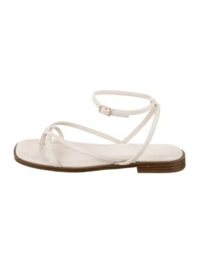 Pre-owned Joie Leather Colorblock Pattern Sandals In Neutral