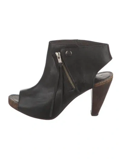 Pre-owned Joie Leather Cutout Accent Slingback Sandals In Black