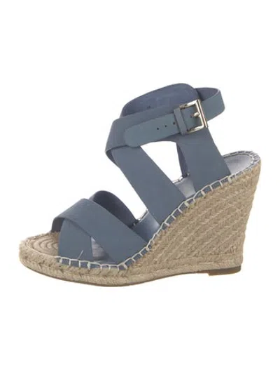 Pre-owned Joie Leather Espadrilles In Blue/neutrals