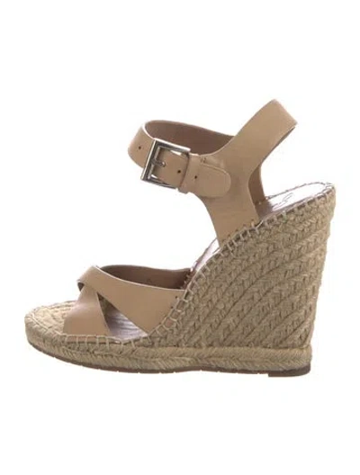 Pre-owned Joie Leather Espadrilles In Brown