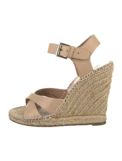 Pre-owned Joie Leather Espadrilles In Neutrals