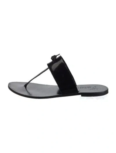 Pre-owned Joie Leather Flip Flops In Black