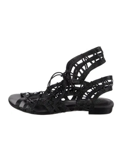 Pre-owned Joie Leather Gladiator Sandals In Black
