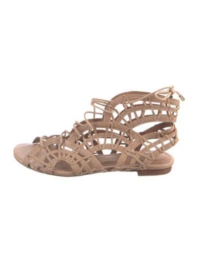 Pre-owned Joie Leather Gladiator Sandals In Neutral