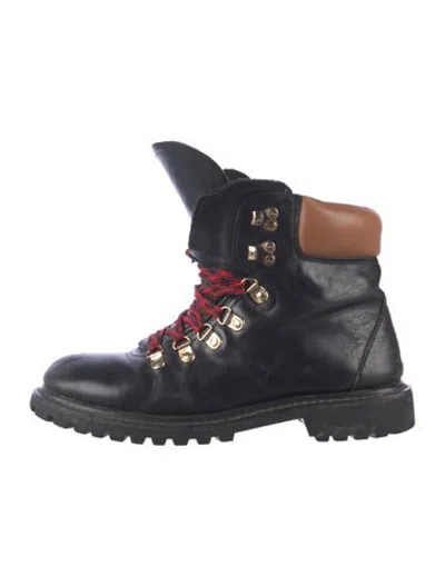 Pre-owned Joie Leather Hiking Boots In Blue